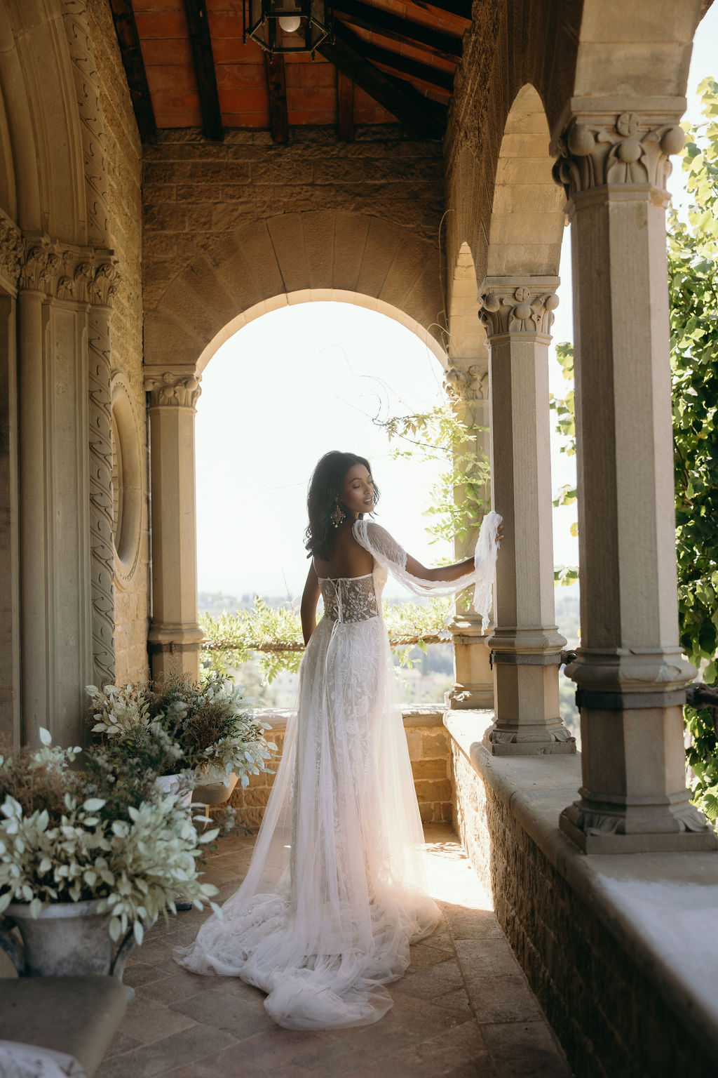 Modern bride styled by Joanna Southwell at a wedding in Florence -  captured at an editorial photoshoot